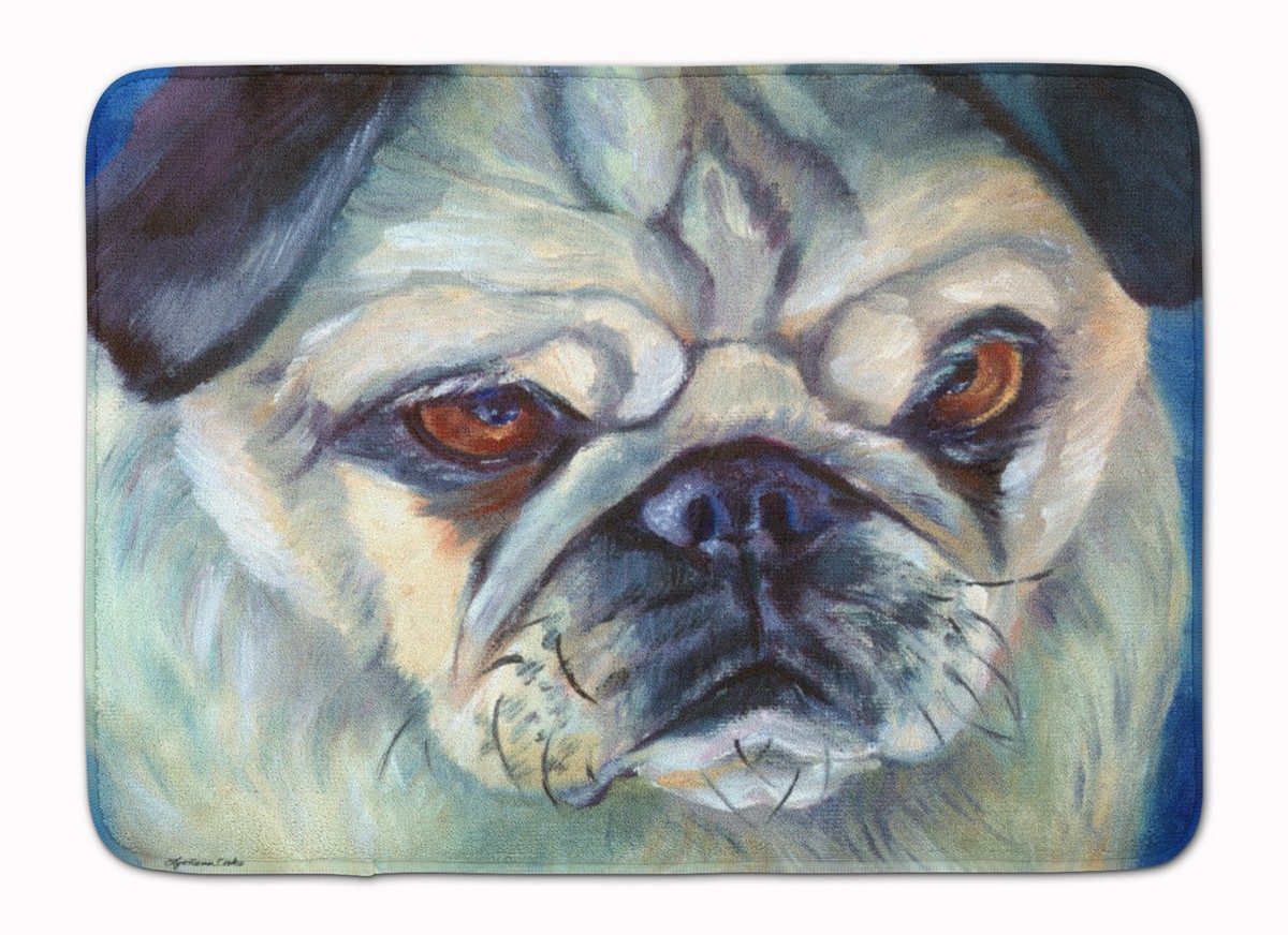 7422RUG Pug in Thought Machine Washable Memory Foam Mat