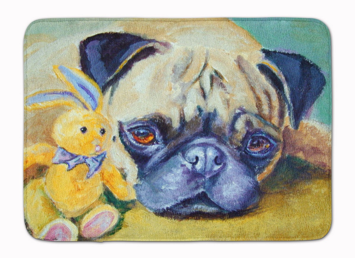 7423RUG Pug Bunny Rabbit Machine Washable Memory Foam Mat
