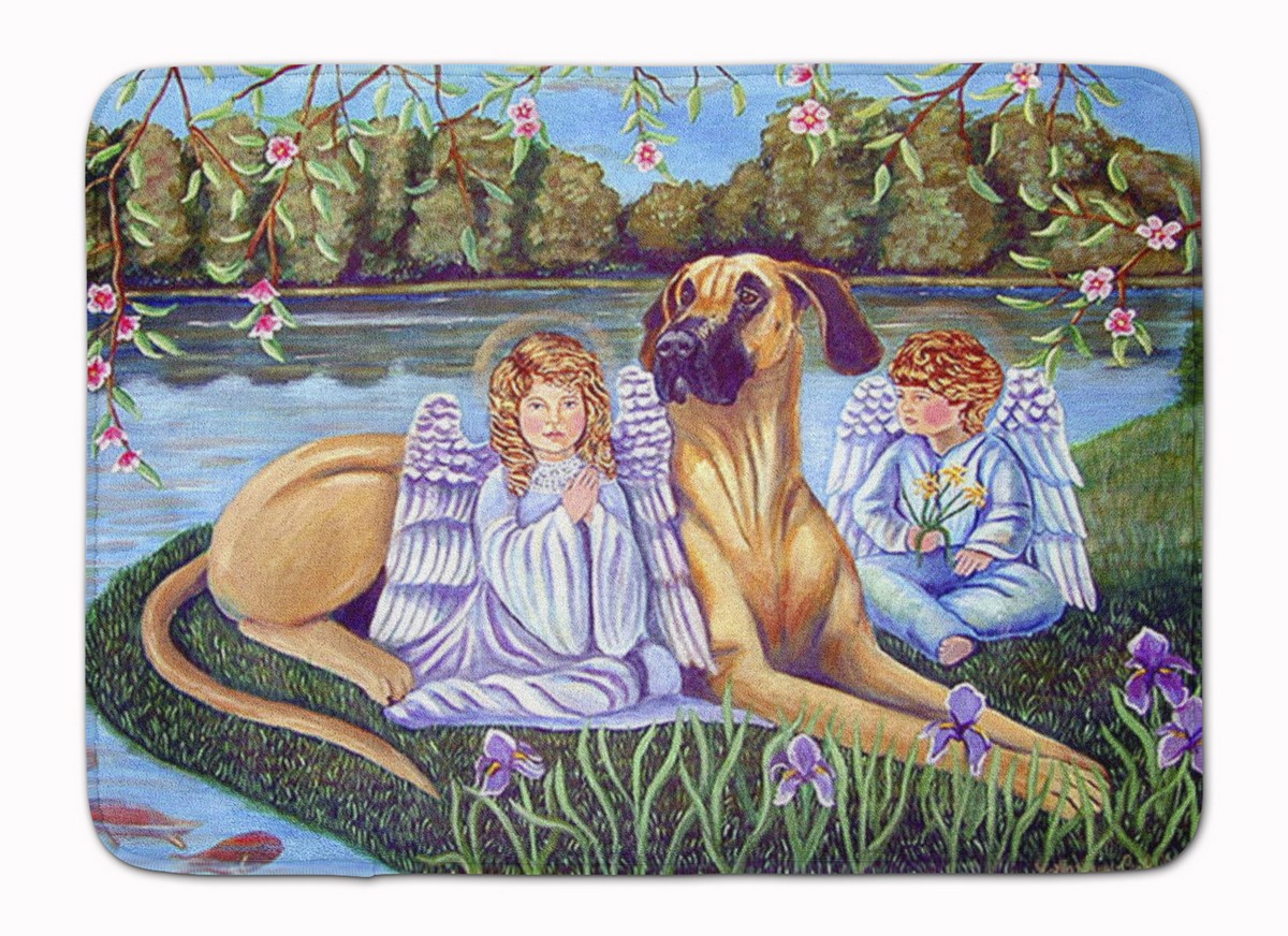 Angels with Great Dane Machine Washable Memory Foam Mat