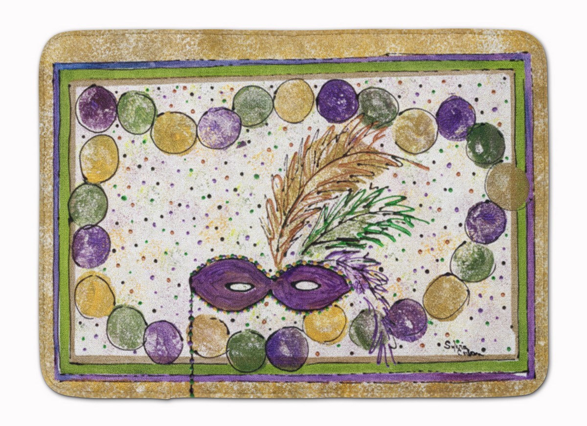 8059RUG Mardi Gras Beads Machine Washable Memory Foam Mat