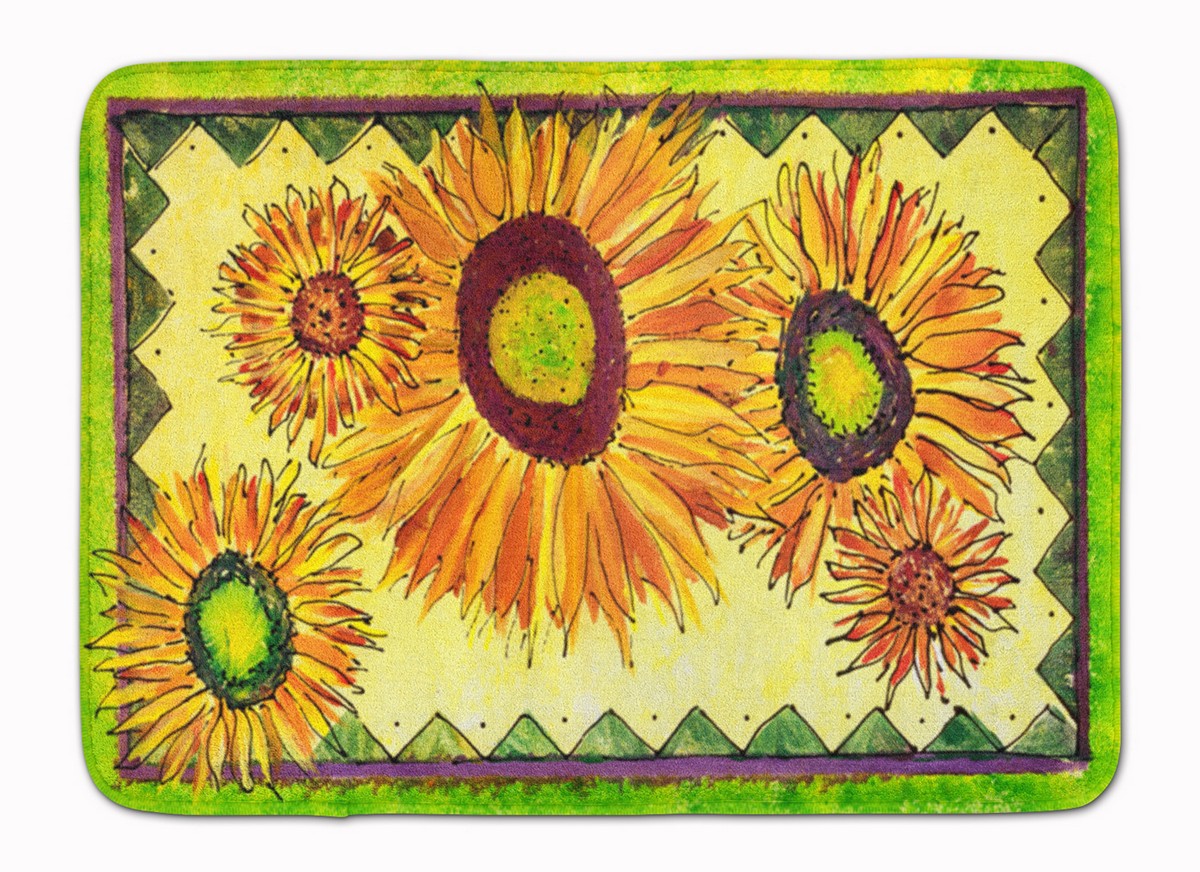 8060RUG Flower Sunflower Machine Washable Memory Foam Mat