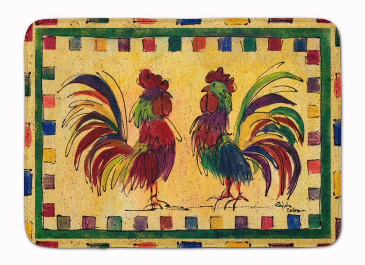 Bird Rooster Machine Washable Memory Foam Mat
