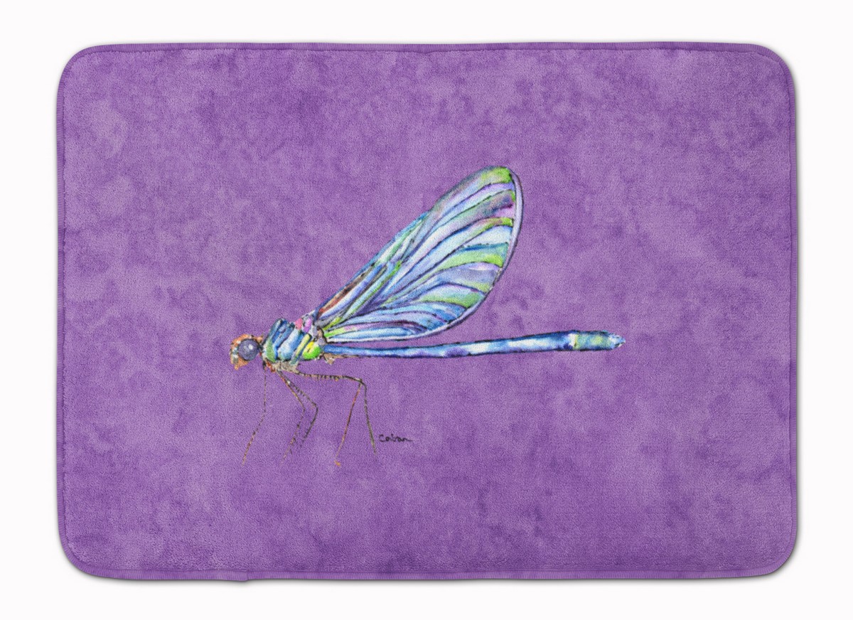 Dragonfly on Purple Machine Washable Memory Foam Mat