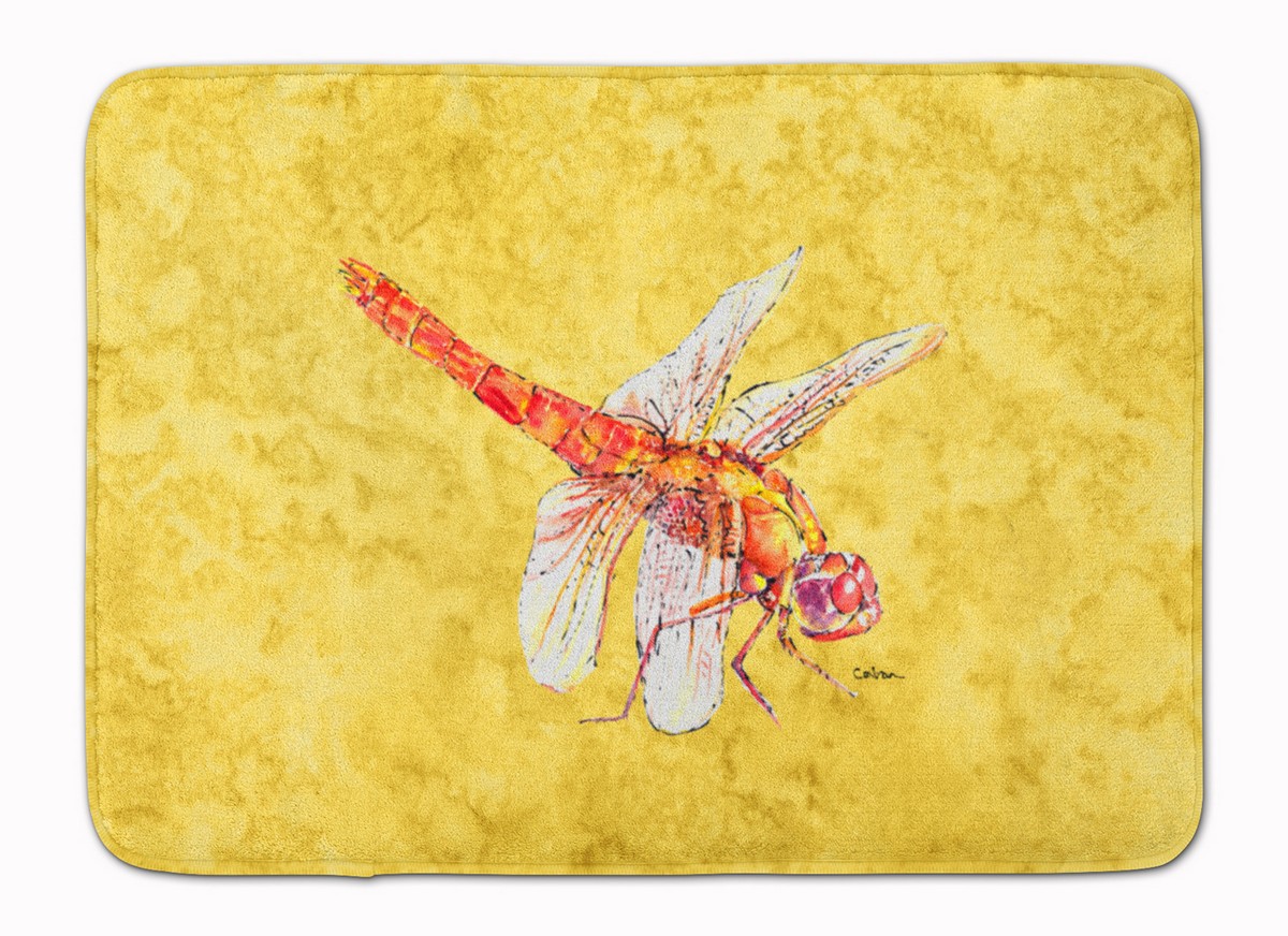 8866RUG Dragonfly on Yellow Machine Washable Memory Foam Mat
