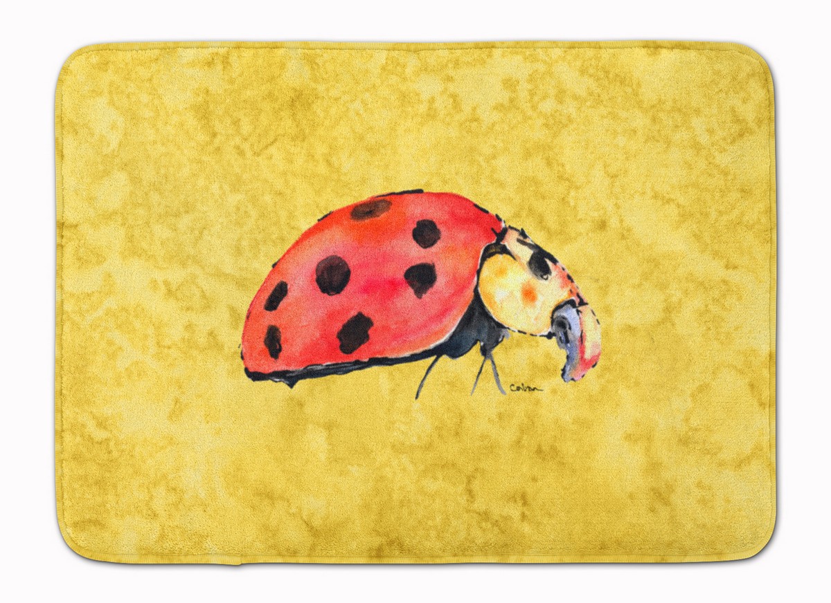 8867RUG Lady Bug on Yellow Machine Washable Memory Foam Mat