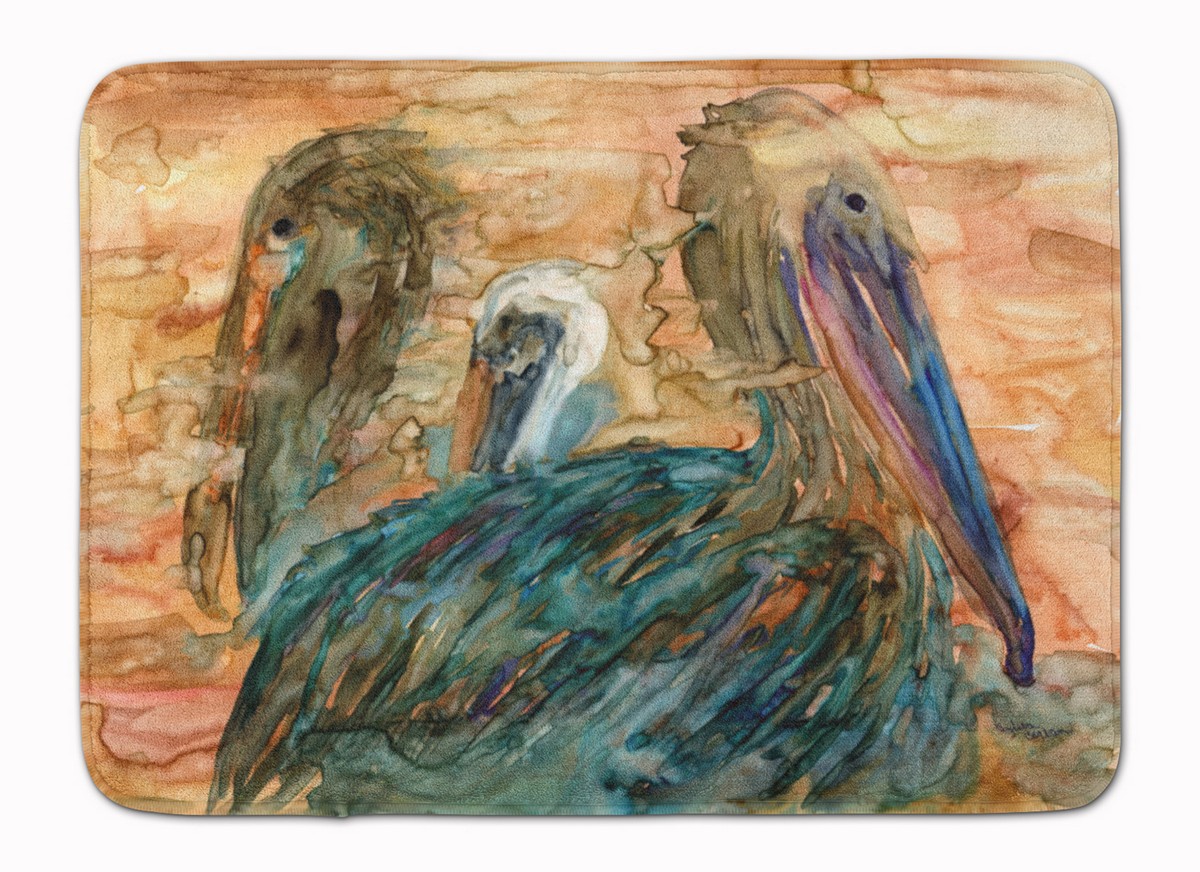 8977RUG Abstract Pelicans Machine Washable Memory Foam Mat