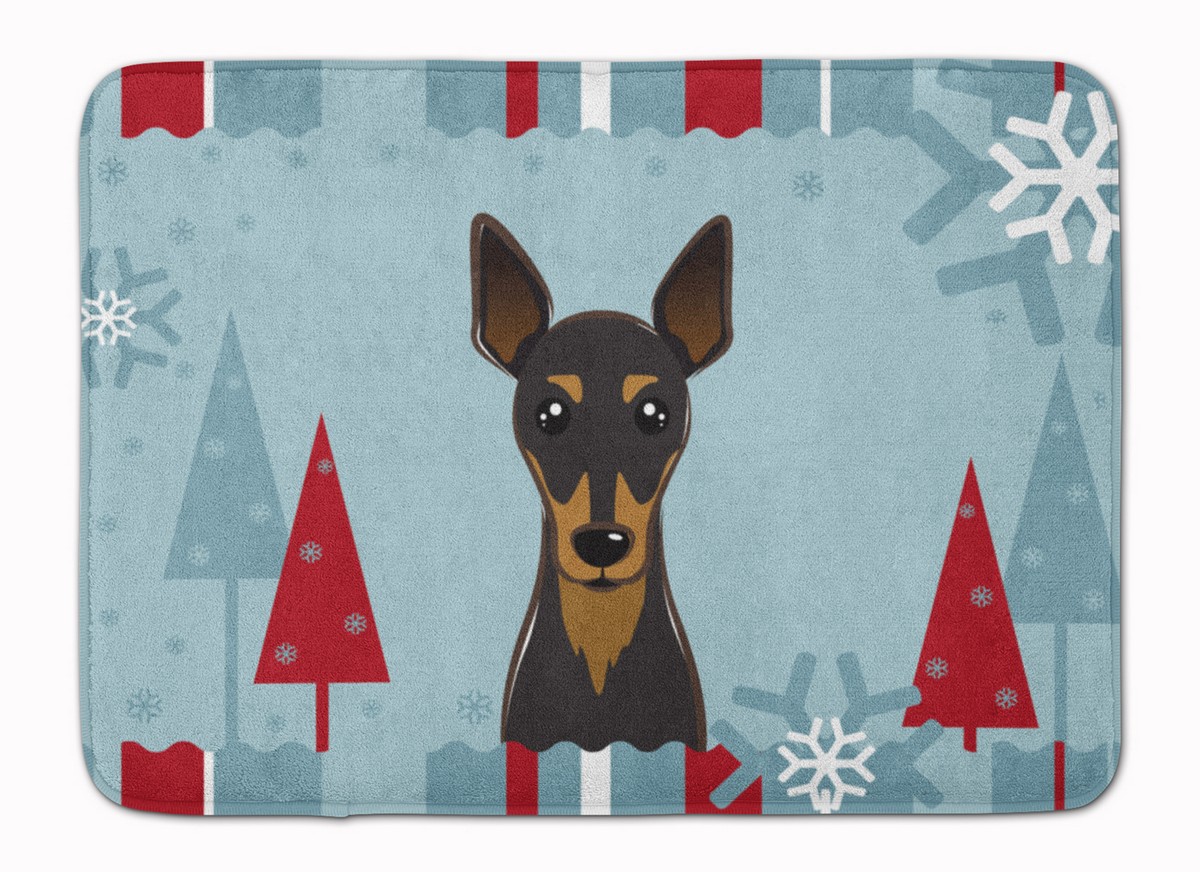 BB1736RUG Winter Holiday Min Pin Machine Washable Memory Foam Mat