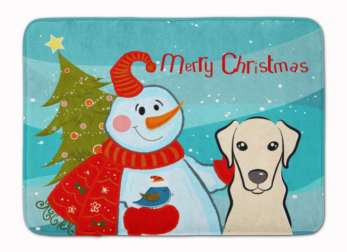 BB1842RUG Snowman with Yellow Labrador Machine Washable Memory Foam Mat