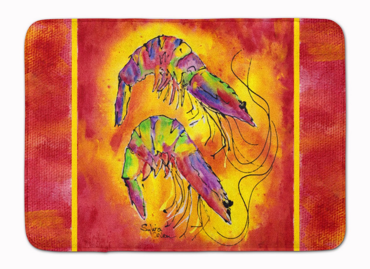 8378RUG Bright Shrimp on Red Machine Washable Memory Foam Mat