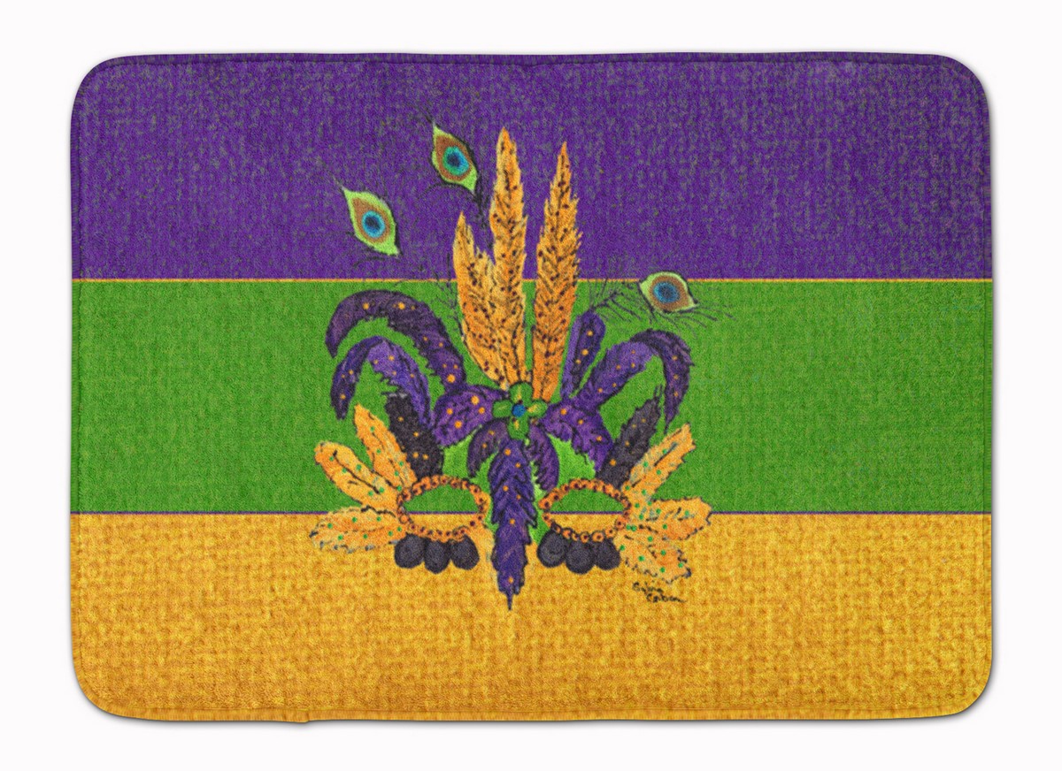 8387RUG Mardi Gras Mask Machine Washable Memory Foam Mat
