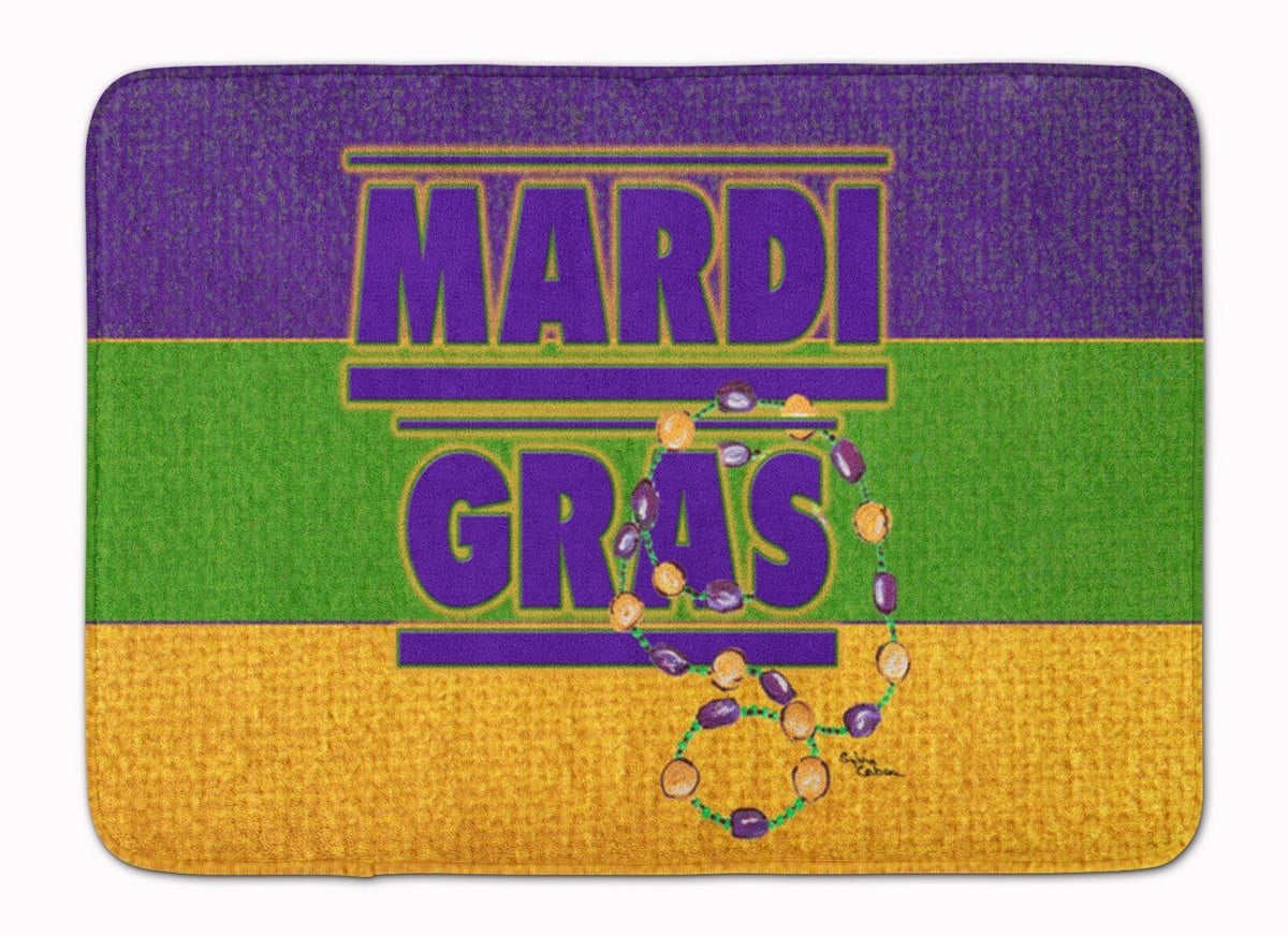 8388RUG Mardi Gras Machine Washable Memory Foam Mat