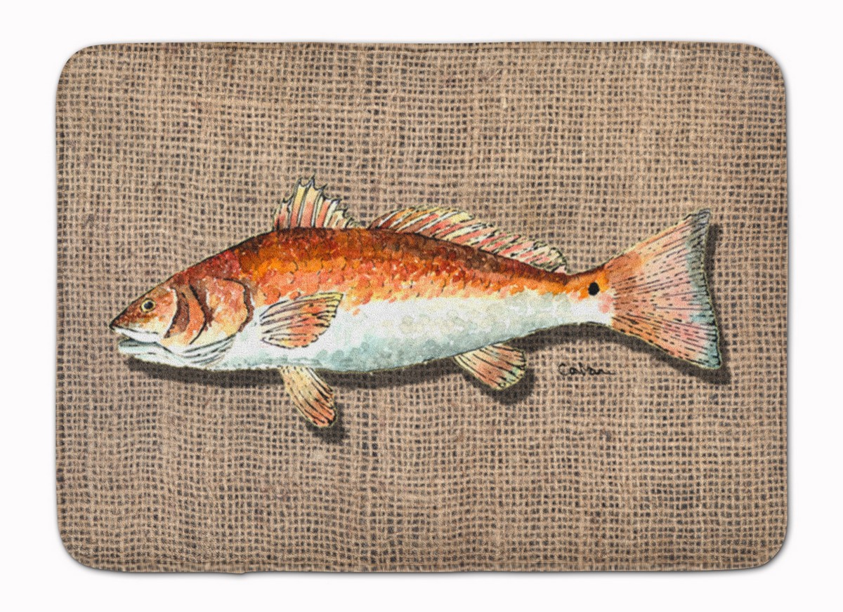 Red Fish Machine Washable Memory Foam Mat