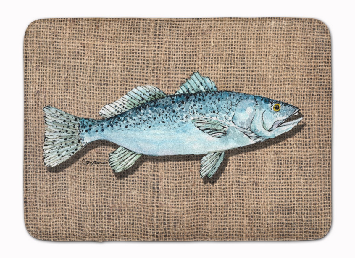 8737RUG Fish Speckled Trout Machine Washable Memory Foam Mat