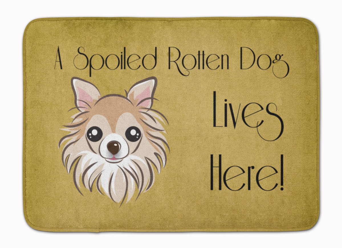 Chihuahua Spoiled Dog Lives Here Machine Washable Memory Foam Mat