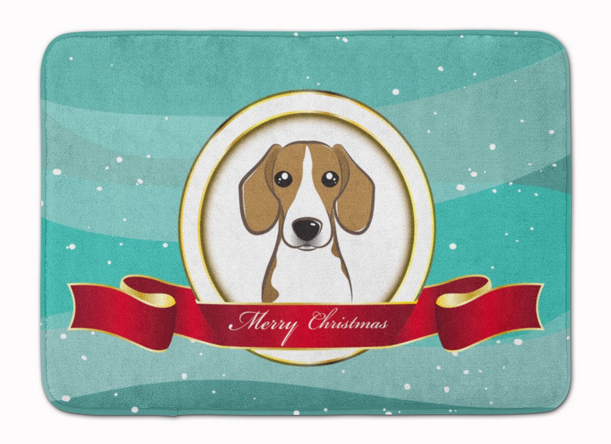 BB1549RUG Beagle Merry Christmas Machine Washable Memory Foam Mat