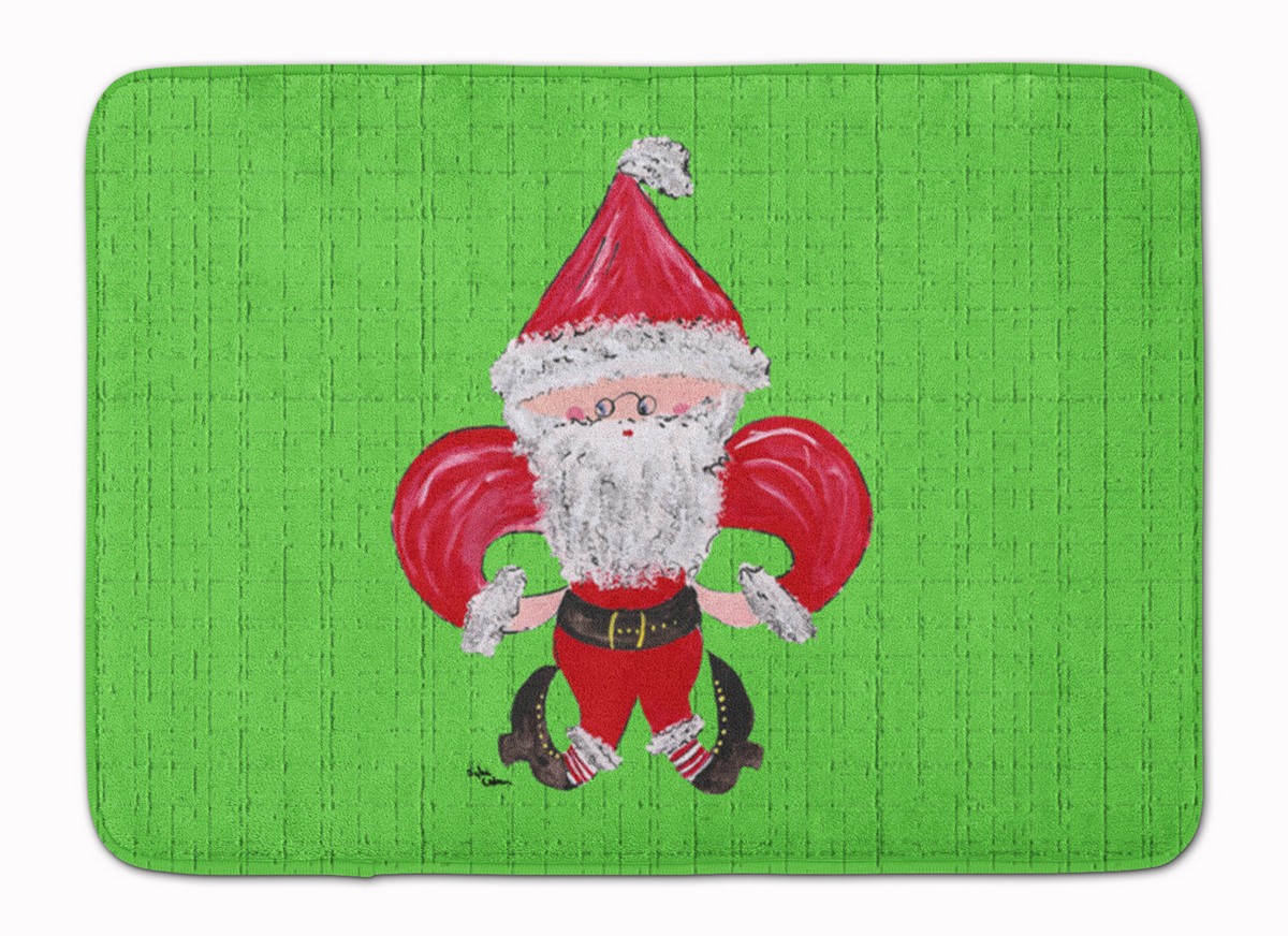 8500RUG Christmas Fleur De Lis Santa Claus Machine Washable Memory Foam Mat