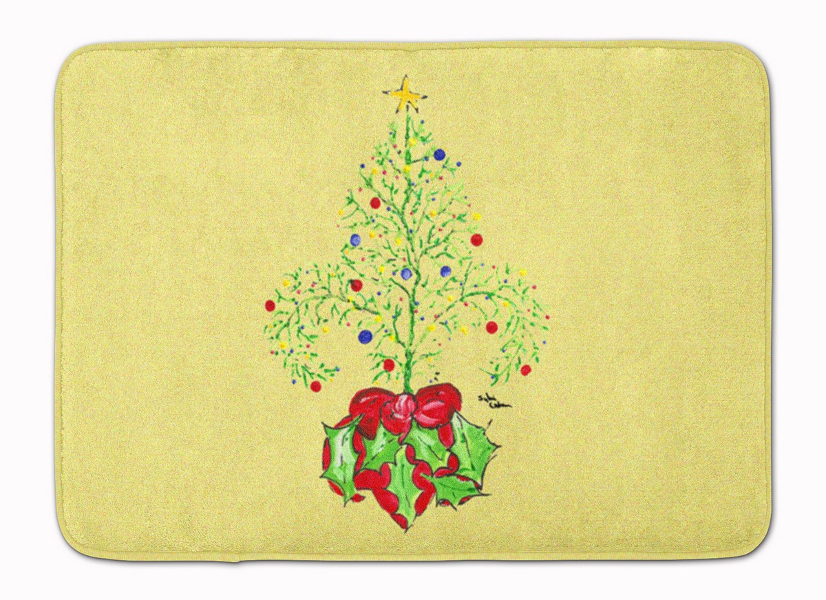 Christmas Tree Fleur De Lis Machine Washable Memory Foam Mat