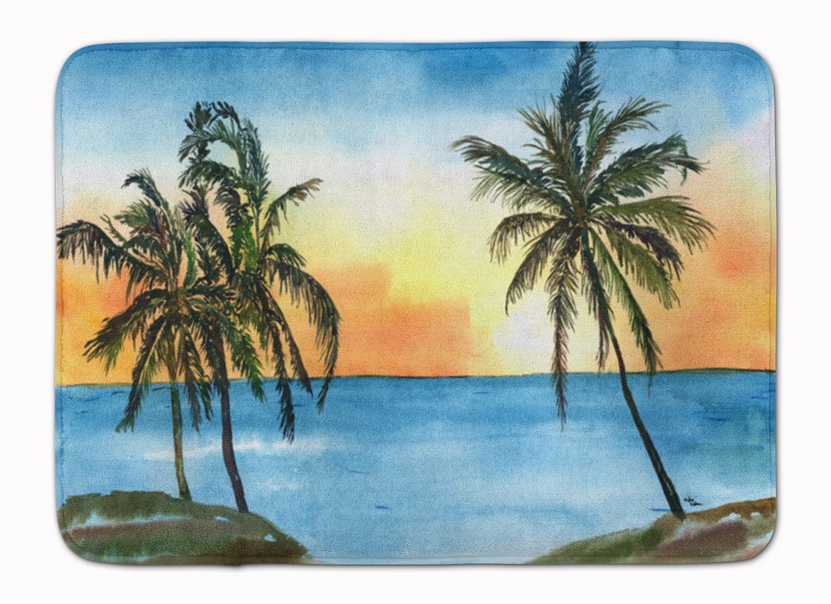 8551RUG Palm Tree Machine Washable Memory Foam Mat