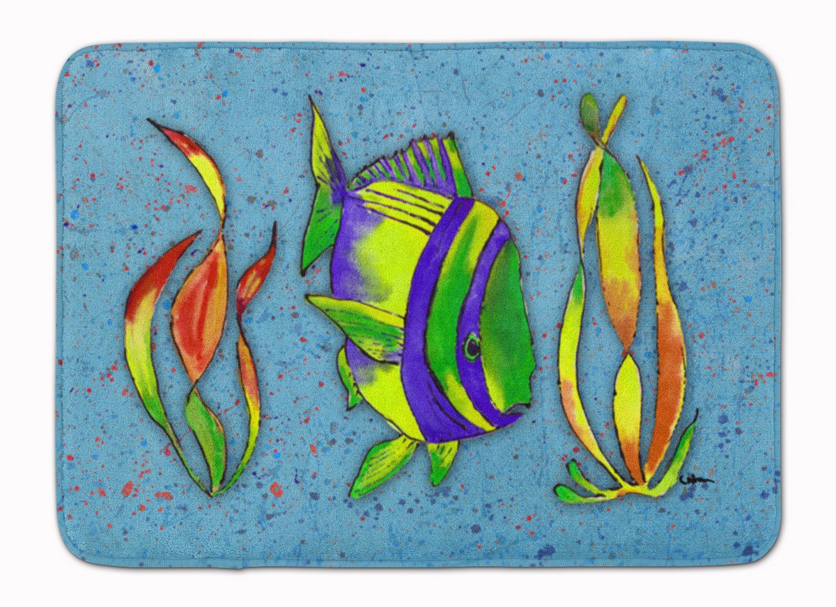 8570RUG Tropical Fish on Blue Machine Washable Memory Foam Mat