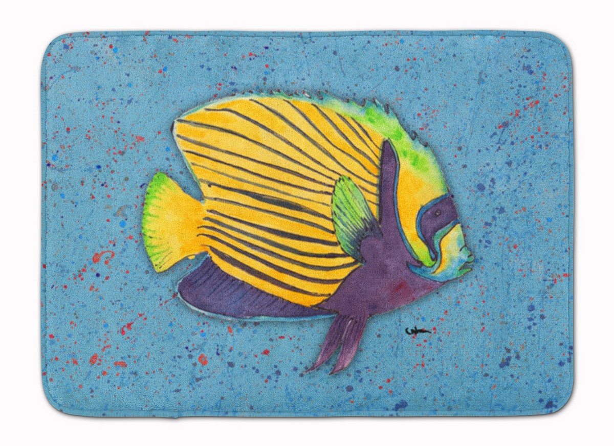 8579RUG Tropical Fish on Blue Machine Washable Memory Foam Mat