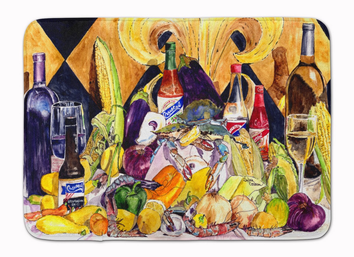 Crystal Hot Sauce Fleur De Lis Wine Machine Washable Memory Foam Mat