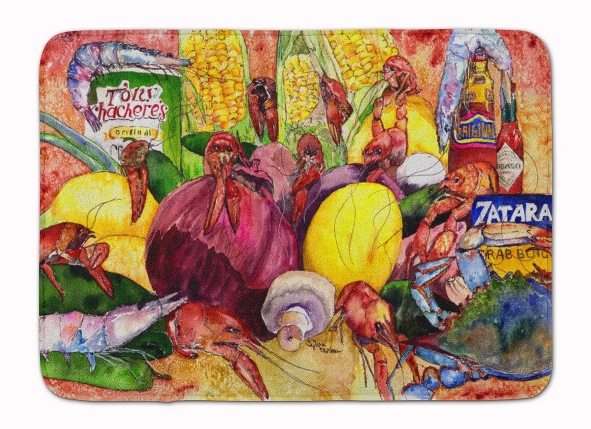 Carolines Treasures 8698RUG Crawfish with Spices & Corn Machine Washable Memory Foam Mat