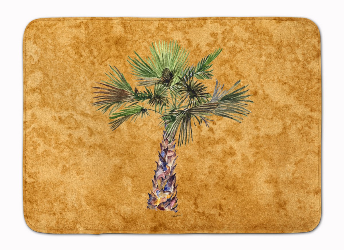 8706RUG Palm Tree on Gold Machine Washable Memory Foam Mat
