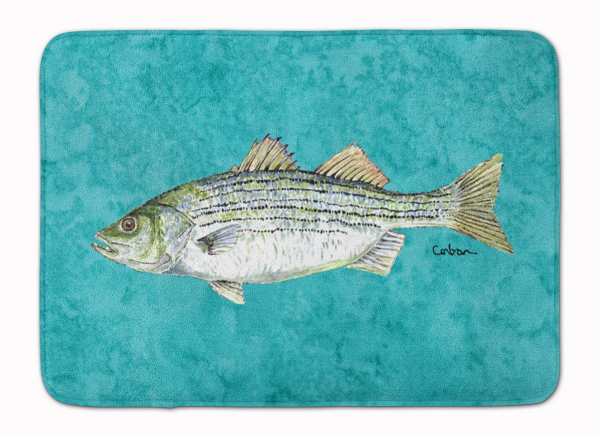 Striped Bass Fish Machine Washable Memory Foam Mat