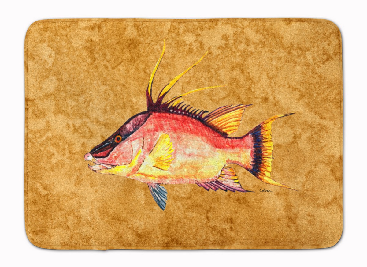 8751RUG Hog Snapper on Gold Machine Washable Memory Foam Mat