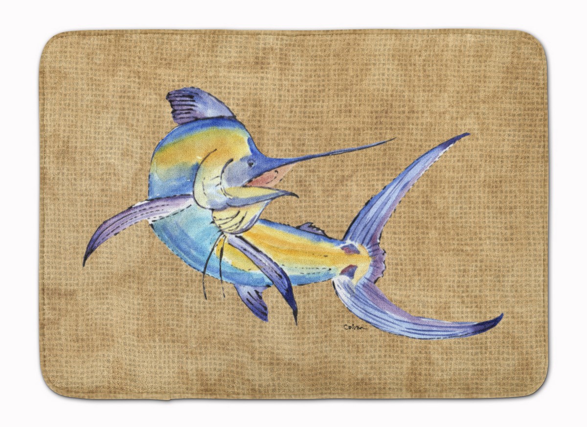 8811RUG Blue Marlin Machine Washable Memory Foam Mat