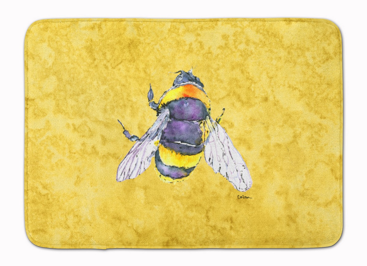 8852RUG Bee on Yellow Machine Washable Memory Foam Mat