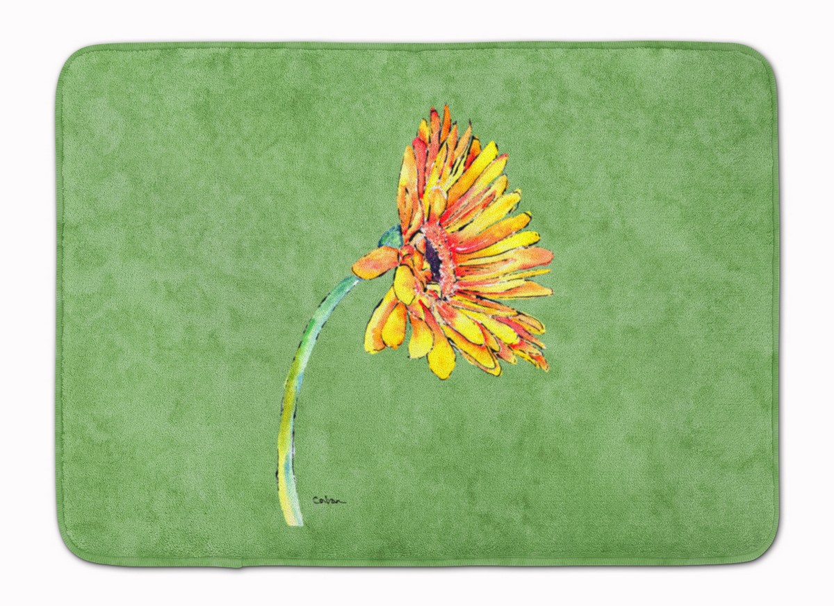 8854RUG Gerber Daisy Orange Machine Washable Memory Foam Mat