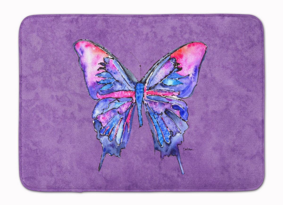 Butterfly on Purple Machine Washable Memory Foam Mat
