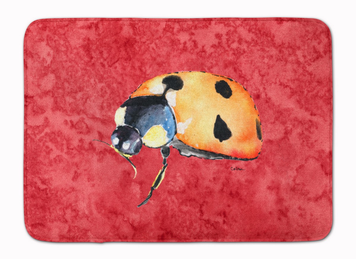 8869RUG Lady Bug on Red Machine Washable Memory Foam Mat