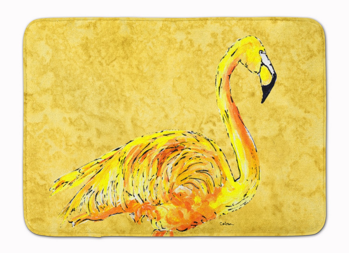 8872RUG Flamingo on Yellow Machine Washable Memory Foam Mat