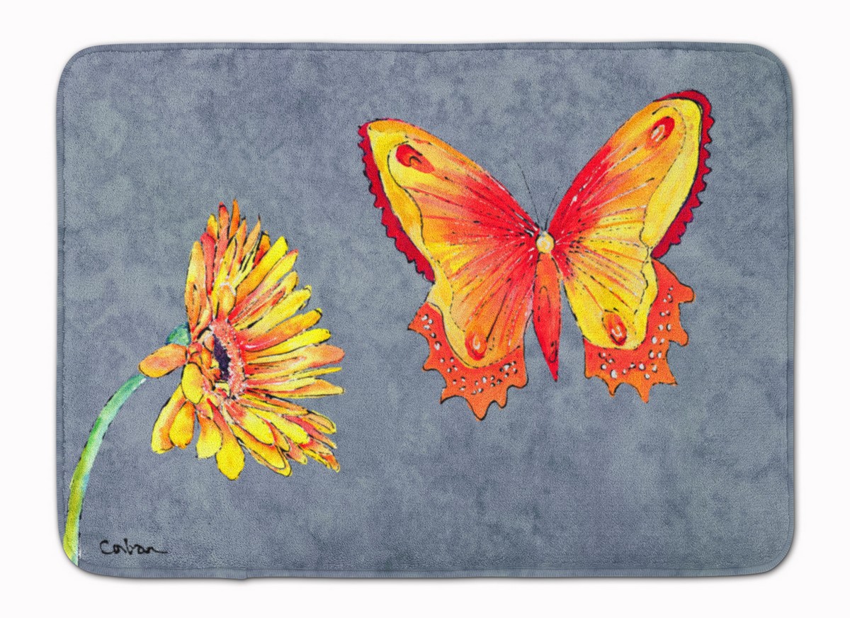 Carolines Treasures 8877RUG Gerber Daisy & Buttefly Machine Washable Memory Foam Mat