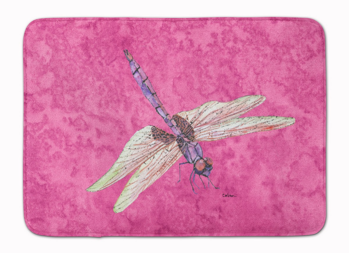 8891RUG Dragonfly on Pink Machine Washable Memory Foam Mat