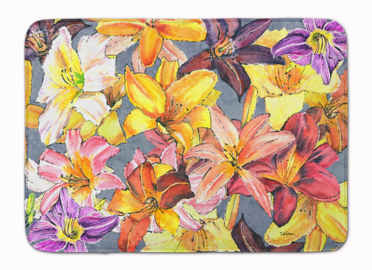 8892RUG Day Lillies Machine Washable Memory Foam Mat
