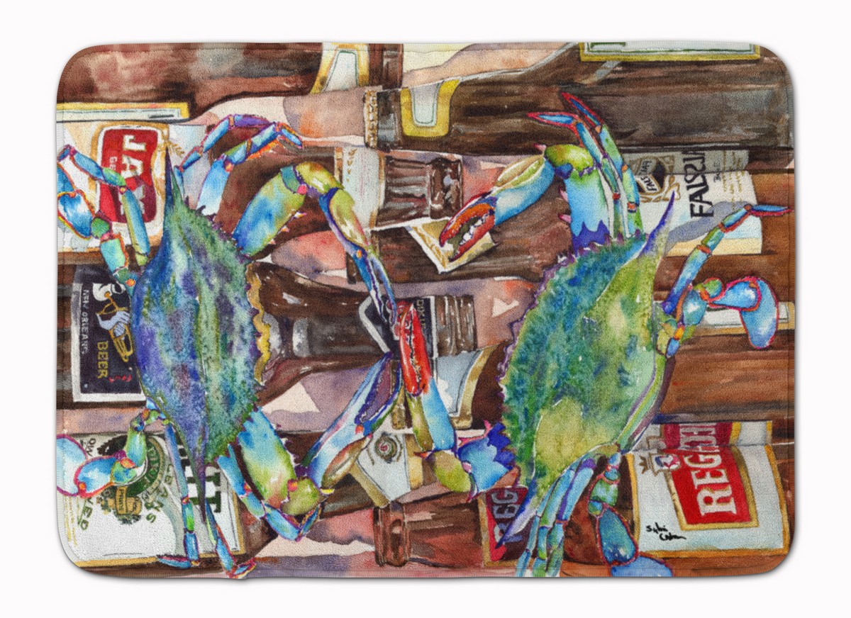 Blue Crabby New Orleans Beer Bottles Machine Washable Memory Foam Mat