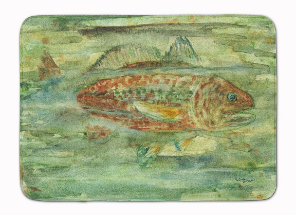 8960RUG Abstract Red Fish Machine Washable Memory Foam Mat