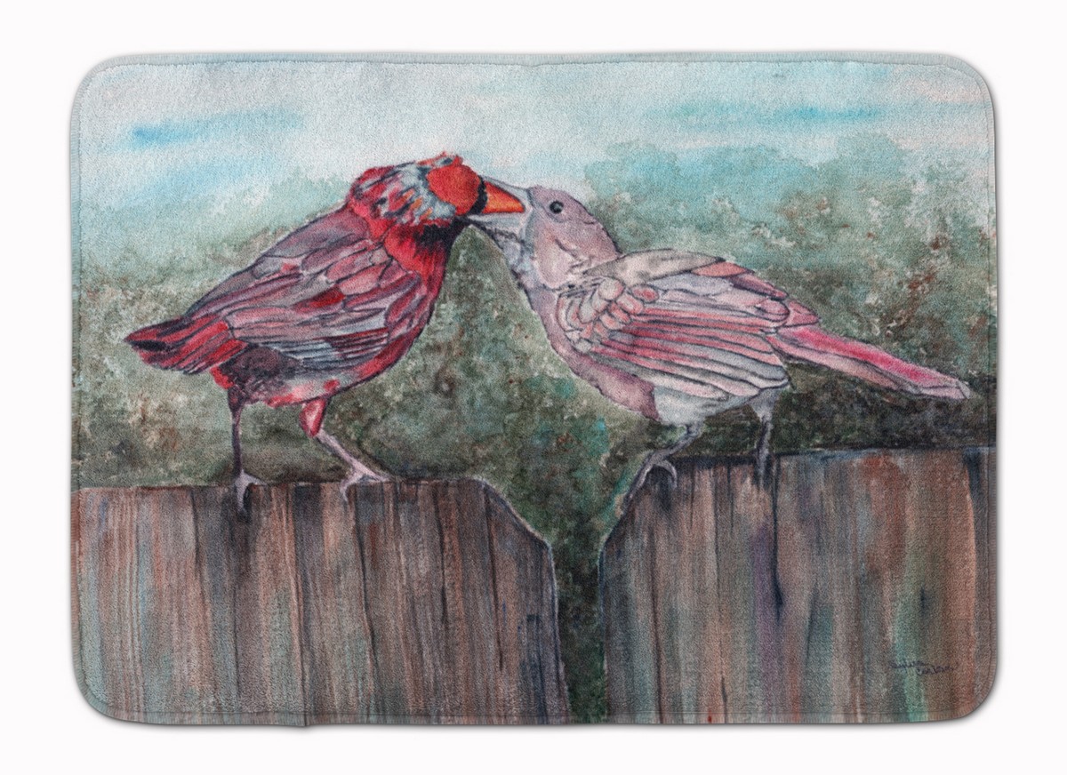 8981RUG Red Bird Feeding Machine Washable Memory Foam Mat