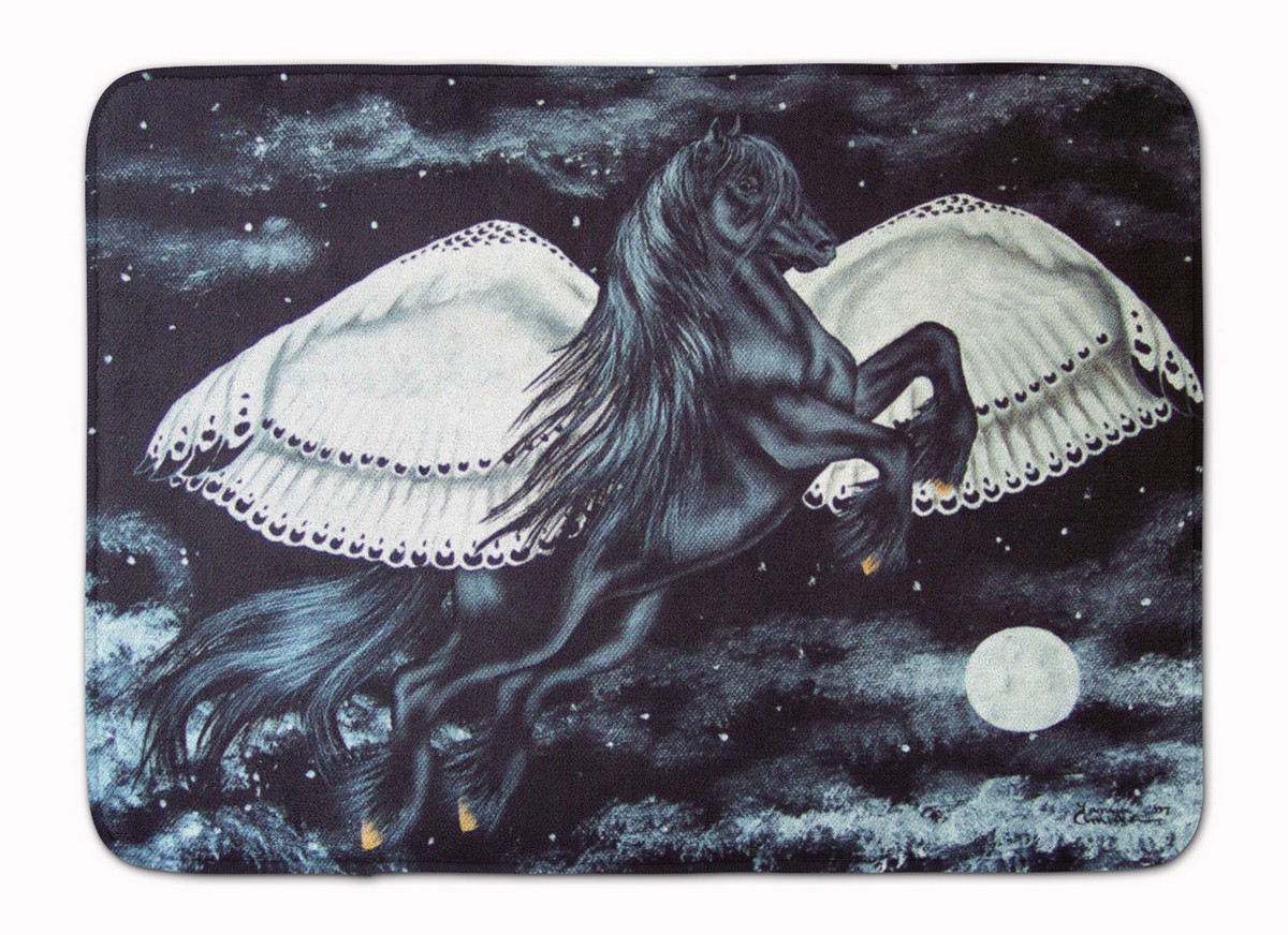AMB1222RUG Black Flying Horse Machine Washable Memory Foam Mat