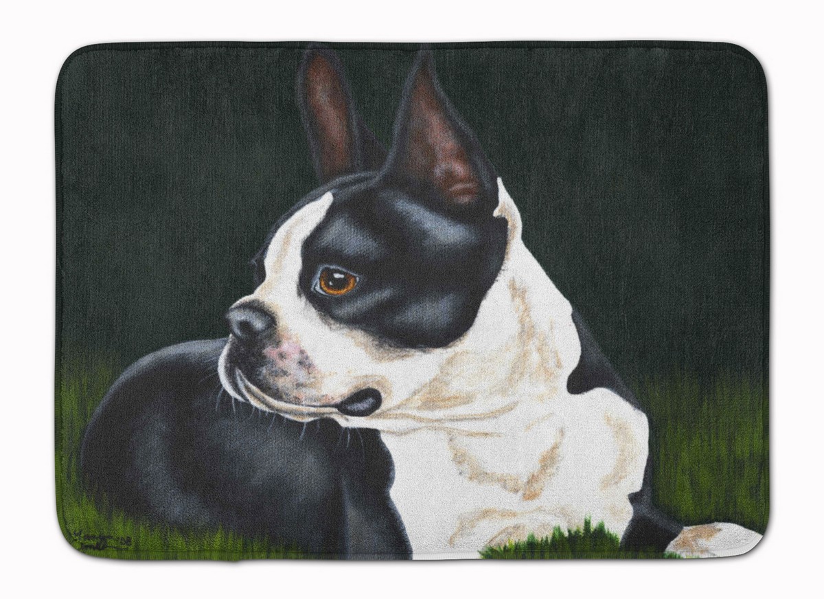 Boston Terrier Beauty Machine Washable Memory Foam Mat