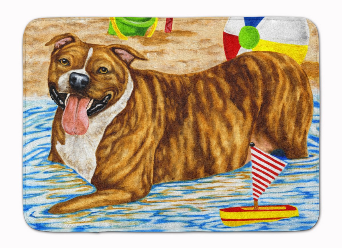 AMB1338RUG Beach Bum Staffie Machine Washable Memory Foam Mat