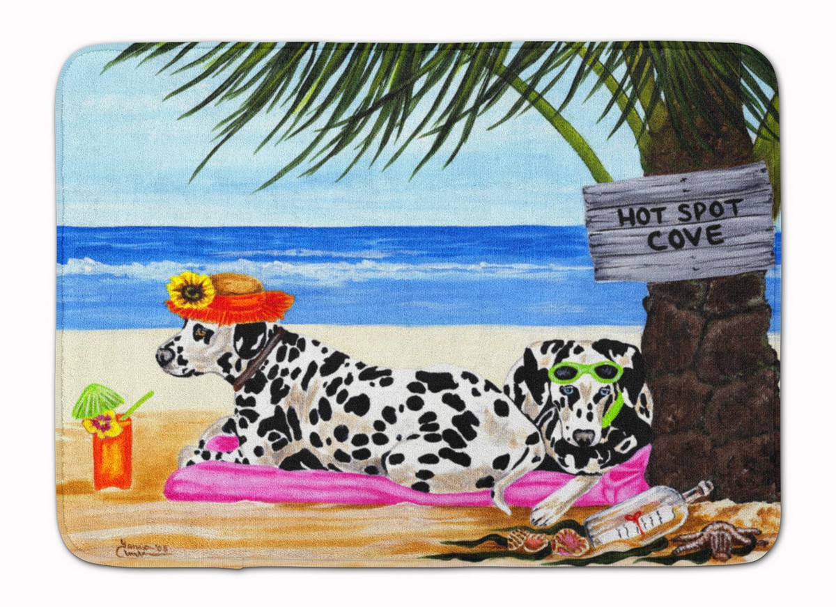 Hot Spot Cove Beach Dalmatian Machine Washable Memory Foam Mat