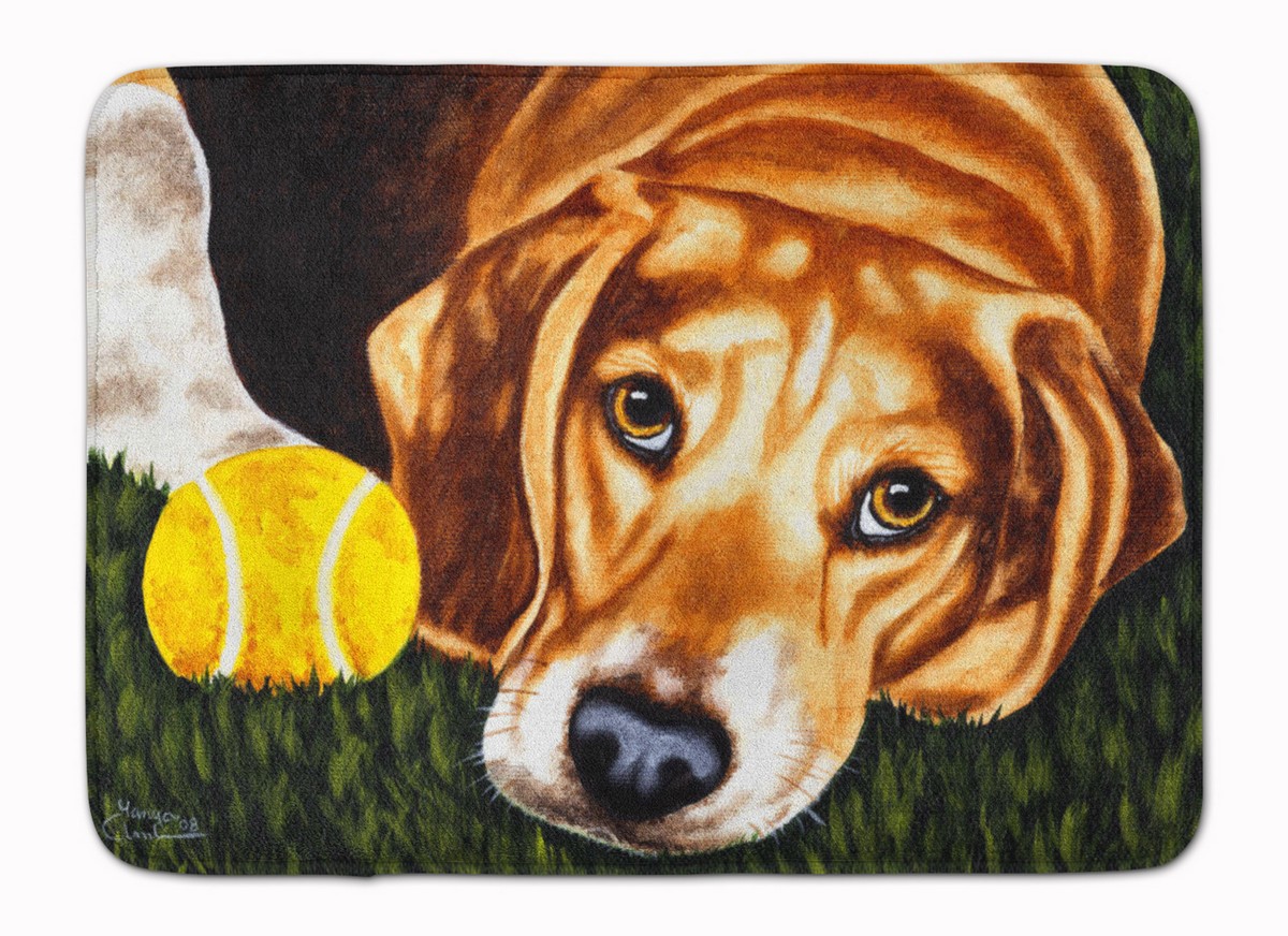 AMB1358RUG Have Ball Will Travel Beagle Machine Washable Memory Foam Mat