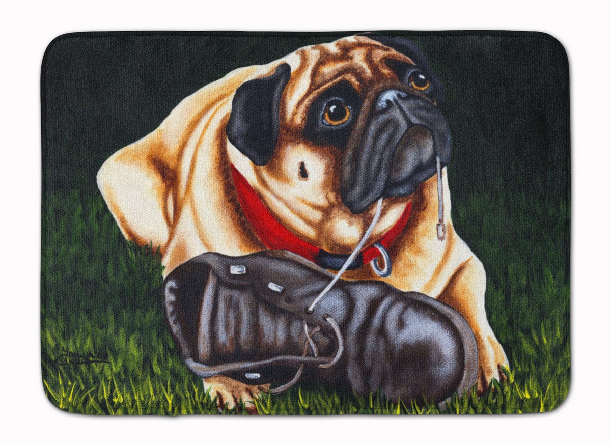 AMB1382RUG Cluster Buster the Pug Machine Washable Memory Foam Mat