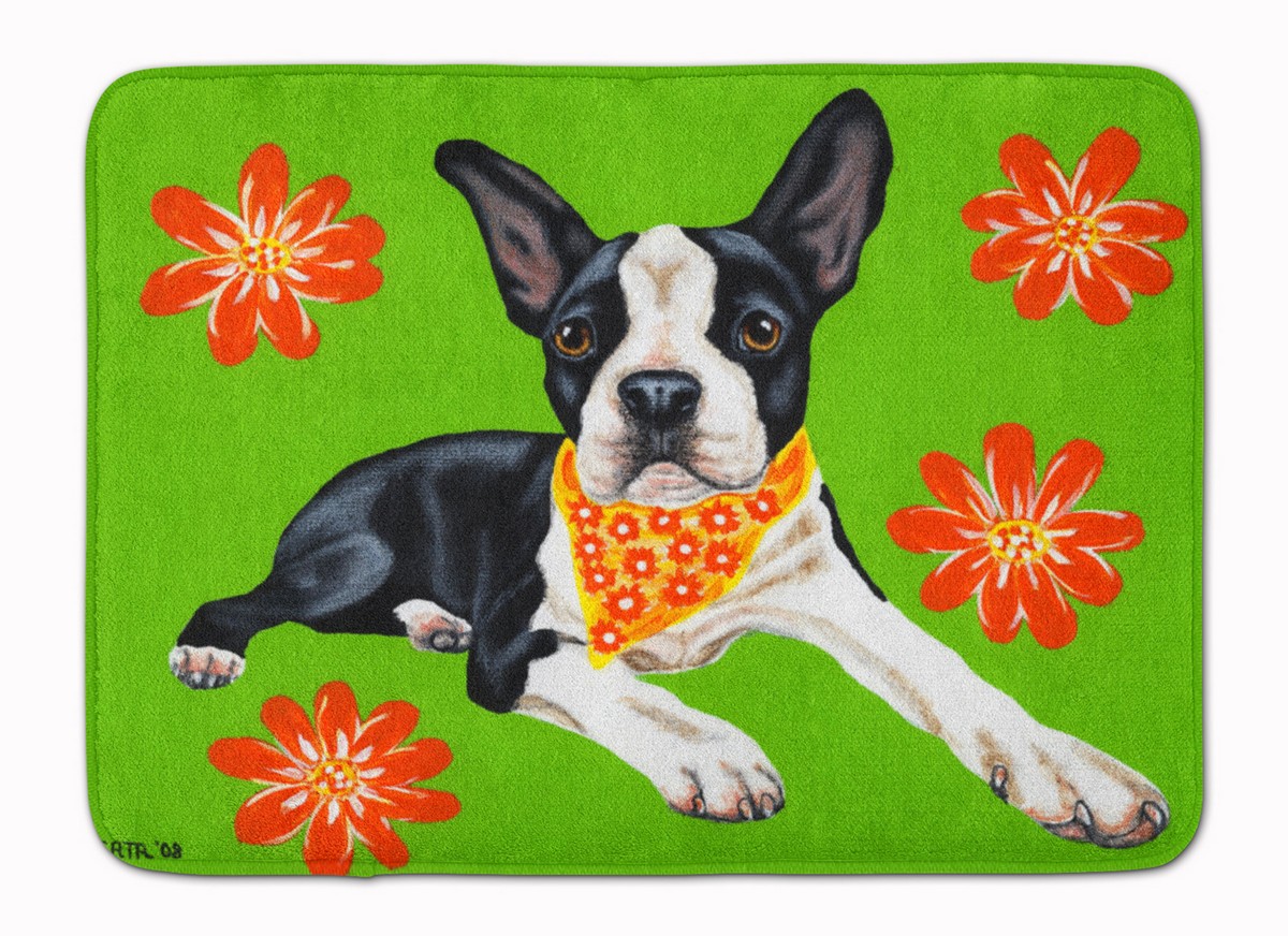 Cosmo Cutie Boston Terrier Machine Washable Memory Foam Mat