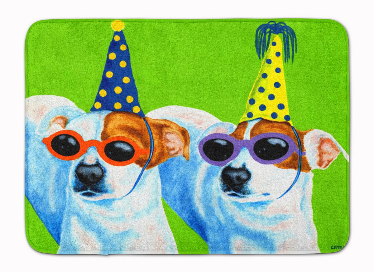 Party Animals Jack Russell Terriers Machine Washable Memory Foam Mat
