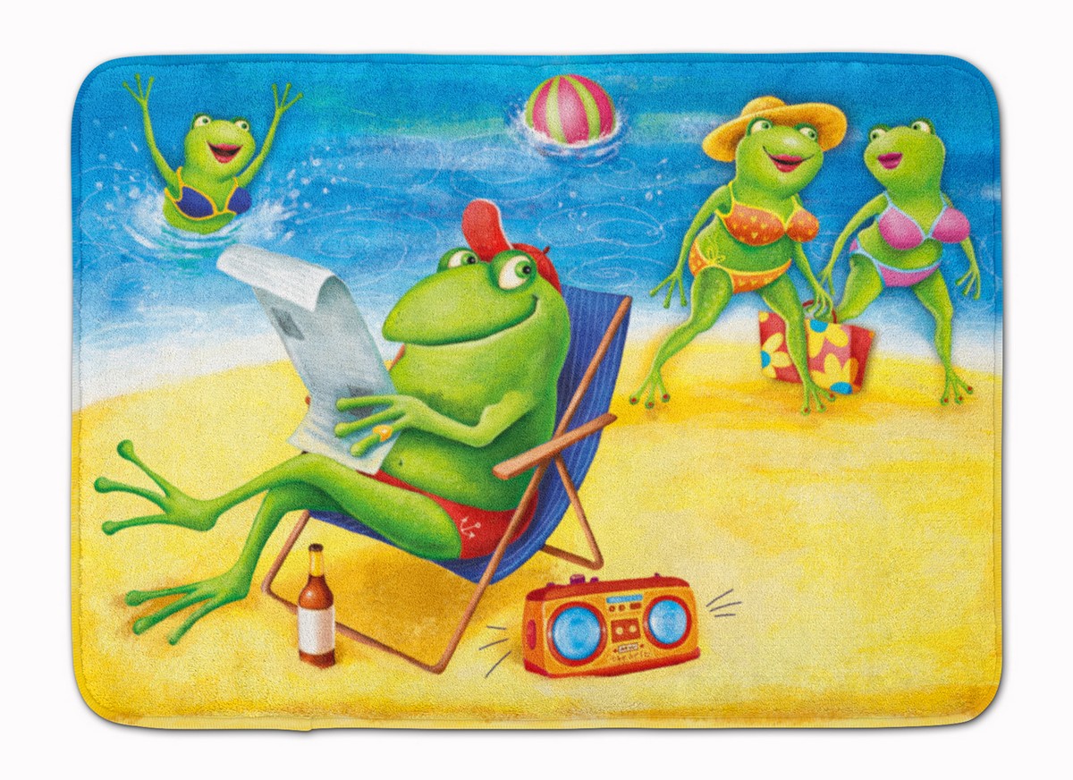APH0080RUG Frogs on the Beach Machine Washable Memory Foam Mat